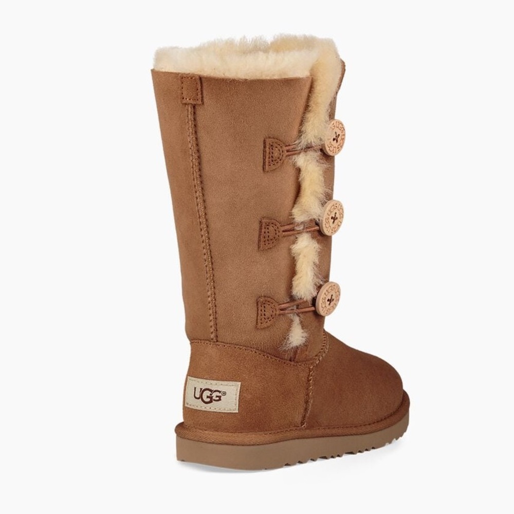 UGGS Bailey Button Tall Boots Chestnut Kids Youth 5 7 - Picture 9 of 11